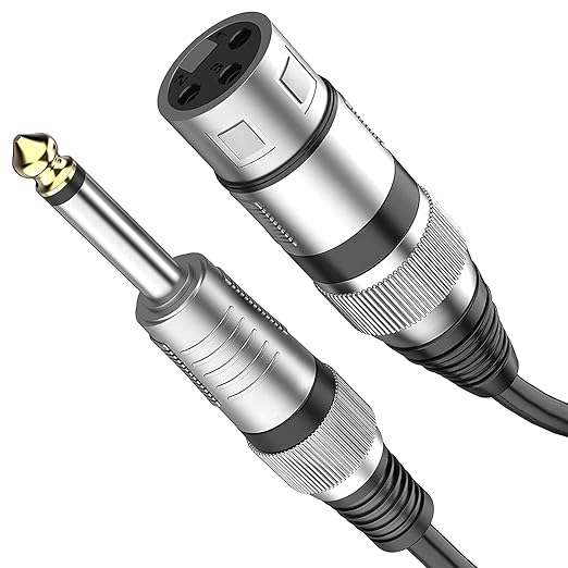 6.35mm Jack to XLR Cable 3-Pin Microphone Cable 8 Meter (26.2 Feet) Male to Female Audio Cord Handheld Design Compatible with Mic, Guitar,Microphone Black, 1 Pc Pack