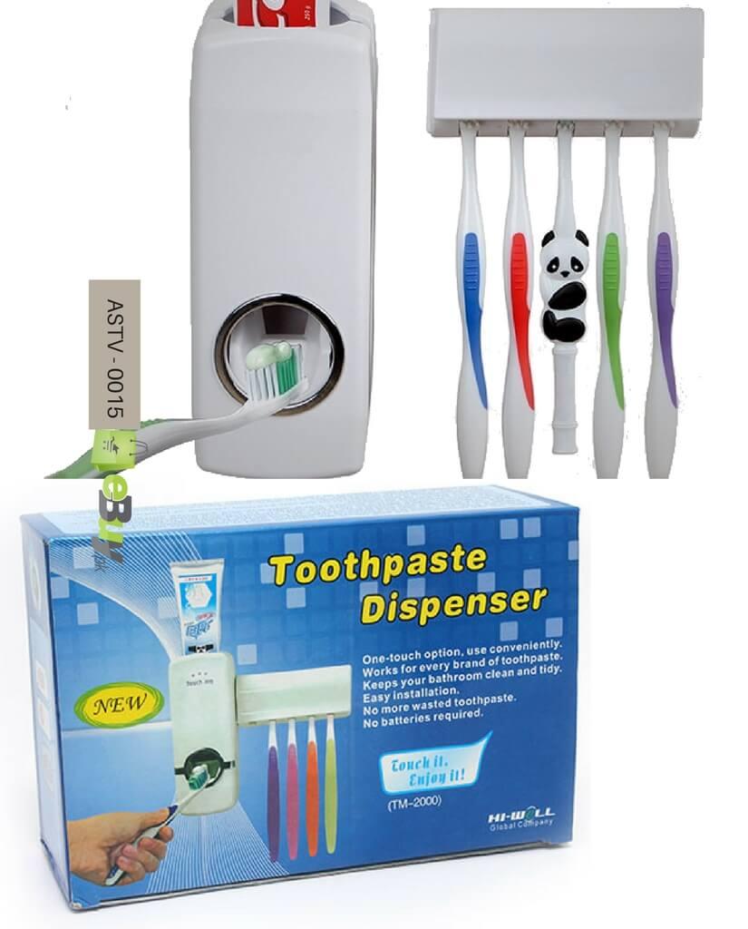 Automatic Toothpaste Dispenser Wall Mount Bathroom Accessories Toothpaste Squeezer Toothbrush Holder Toothpaste Storage