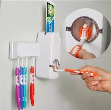 Automatic Toothpaste Dispenser Wall Mount Bathroom Accessories Toothpaste Squeezer Toothbrush Holder Toothpaste Storage