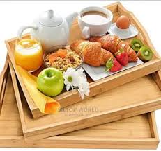 🌿 3-in-1 Bamboo Serving Trays Set – Large, Medium & Small with Wooden Handles | Durable, Eco-Friendly, Multipurpose Food & Drink Serving Tray Set 🍵