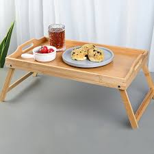 ✨ New Arrival Offer!  Foldable Bamboo Breakfast-in-Bed Tray 🌿 Wooden Serving Table | Special Discount Offer | Portable, Durable & Eco-Friendly for Meals, Snacks & Laptop
