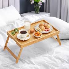 ✨ New Arrival Offer!  Foldable Bamboo Breakfast-in-Bed Tray 🌿 Wooden Serving Table | Special Discount Offer | Portable, Durable & Eco-Friendly for Meals, Snacks & Laptop