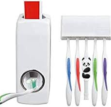 Automatic Toothpaste Dispenser Wall Mount Bathroom Accessories Toothpaste Squeezer Toothbrush Holder Toothpaste Storage
