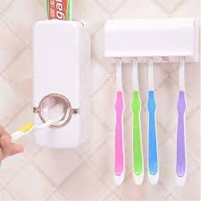 Automatic Toothpaste Dispenser Wall Mount Bathroom Accessories Toothpaste Squeezer Toothbrush Holder Toothpaste Storage