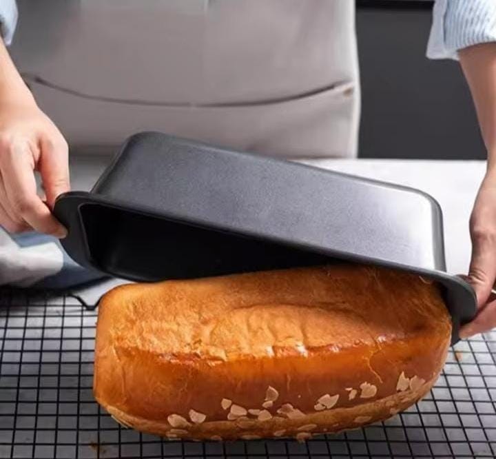 OFFER!! OFFER!! Durable non-stick carbon steel toast pan designed for perfect bread, toast, and cakes. Even heat distribution, easy to clean, and ideal for home baking in ovens and toaster ovens.