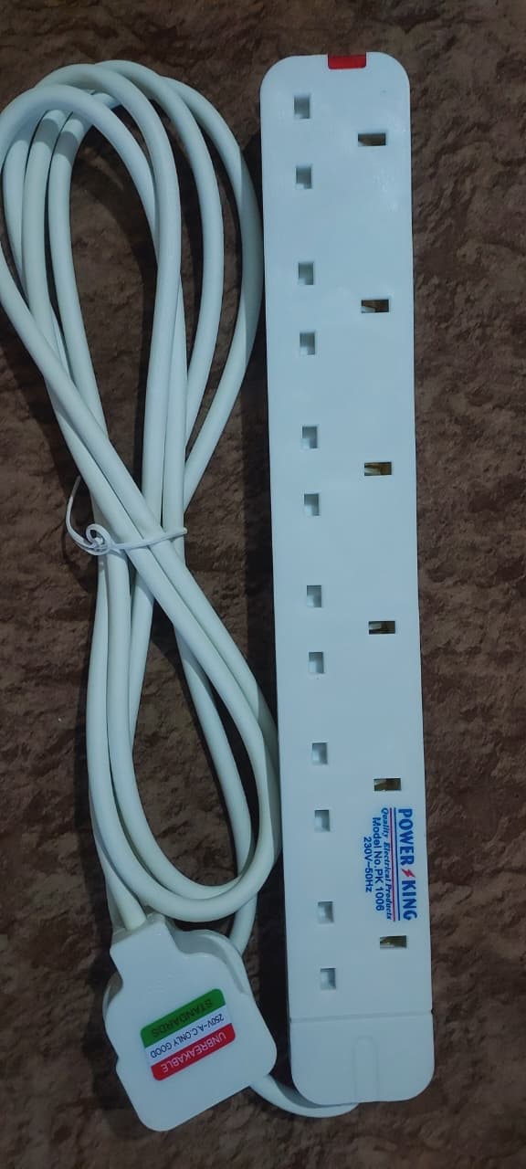 Heavy Duty 6-way Power/Socket Extension Cable Charging Outlet extension cable