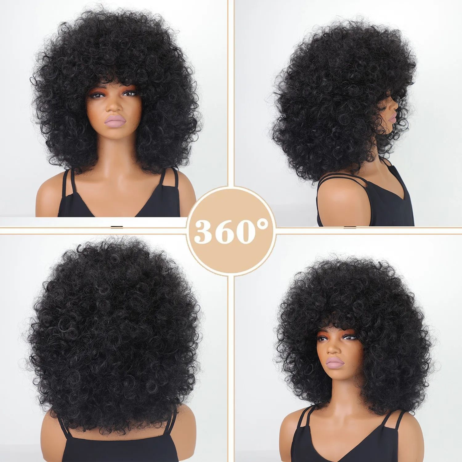 Cross-border wig European and American women's explosive head African small curly short curly hair chemical fiber head hood Afro Curly Wig