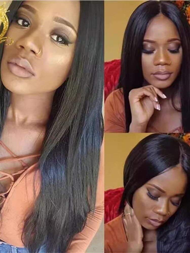 African cross-border wig women European and American fashion middle-parted bangs long straight hair chemical fiber wig hood manufacturer spot new style