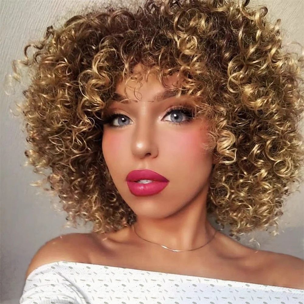Foreign trade new products wigs for women African dreadlocks small curly short curly hair fluffy explosive head wigs small braid wigs hair set