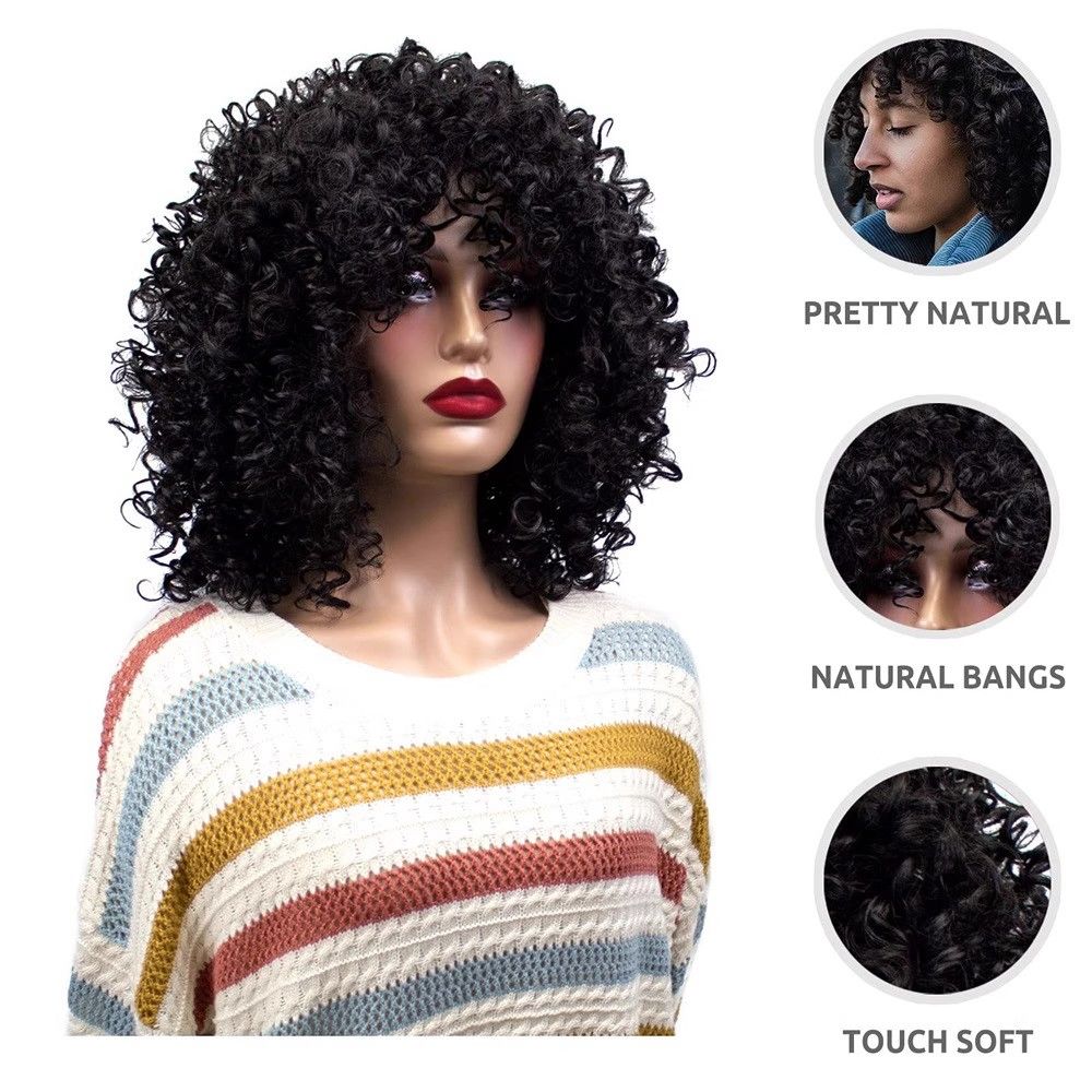 Foreign trade new products wigs for women African dreadlocks small curly short curly hair fluffy explosive head wigs small braid wigs hair set