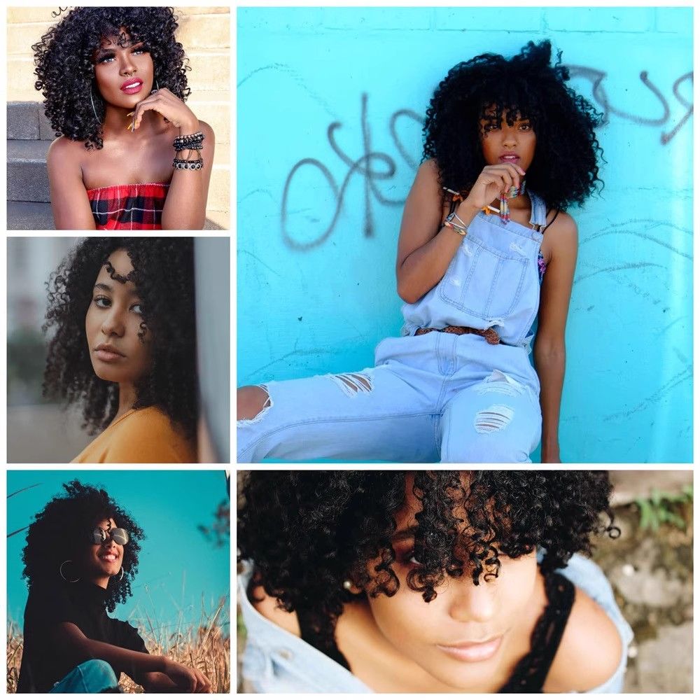 Foreign trade new products wigs for women African dreadlocks small curly short curly hair fluffy explosive head wigs small braid wigs hair set