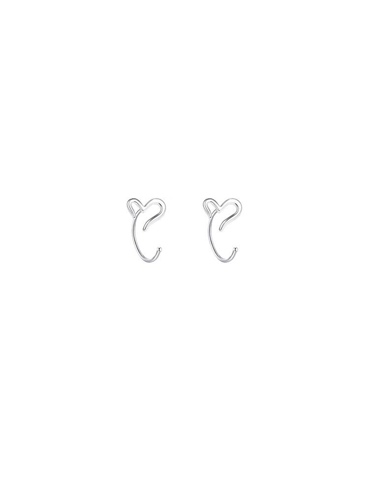 925 Sterling Silver Hollow-out Heart Earrings for Ear Hole Care, Sleep-friendly without Taking Off, 2025 New Popular Stud Earrings for Women