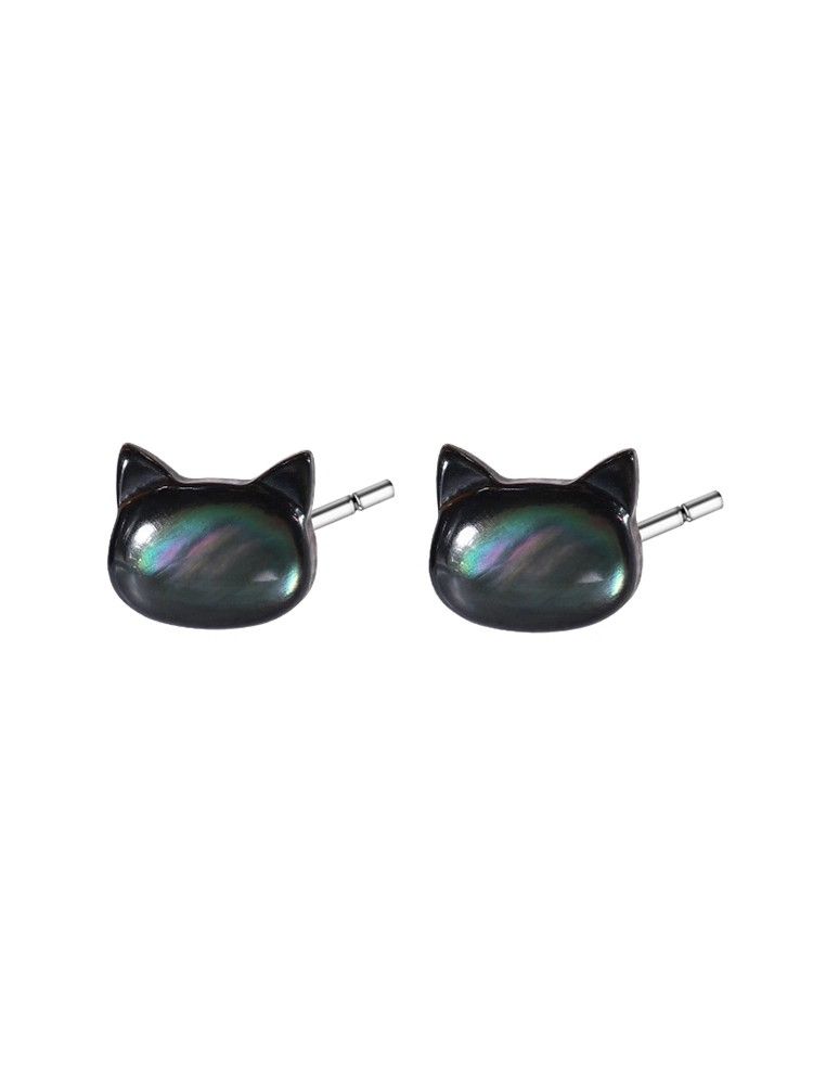 925 Pure Silver Cat Unique Earrings for Women, 2025 New Style, Popular, Niche, High-end, Cute Ear Accessories