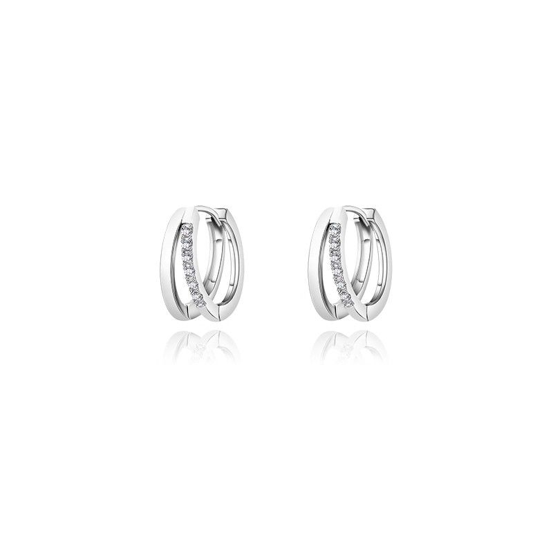 925 Silver Needle Double-Layer Hoop Earrings for Women, Niche, Elegant, High-End, Plain Hoop Earrings, 2025 New Style, Bestseller