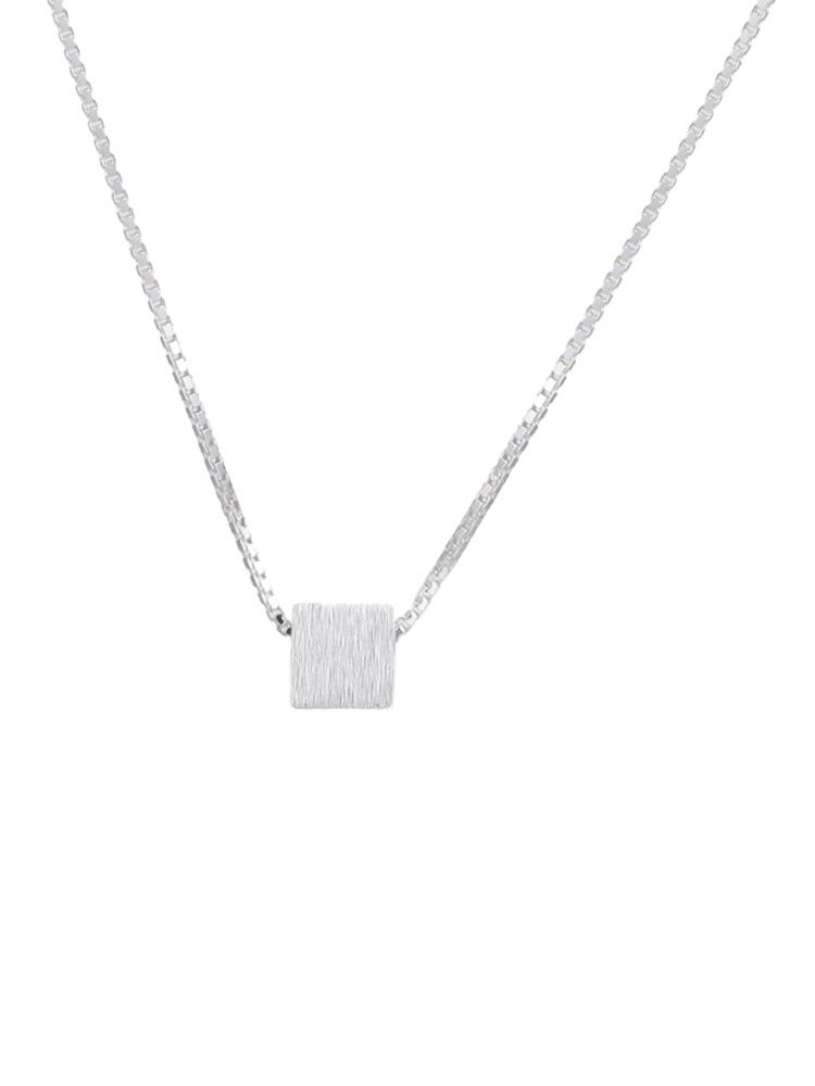 925 Pure Silver Sugar Cube Necklace for Women, 2025 New Style, Popular Model, Elegant, Light Luxury, Unique Design, High-end Collarbone Chain