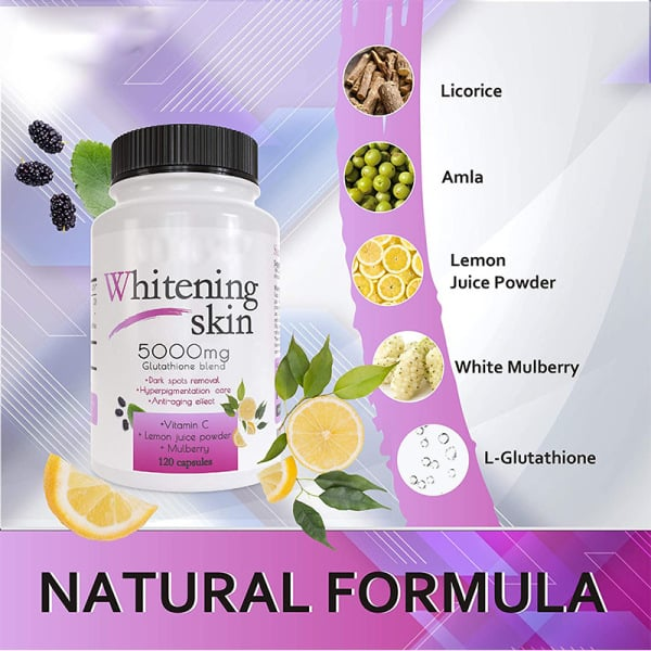 Glutathione capsules 120 capsules Skin whitening Capsules Beauty and brightening skin