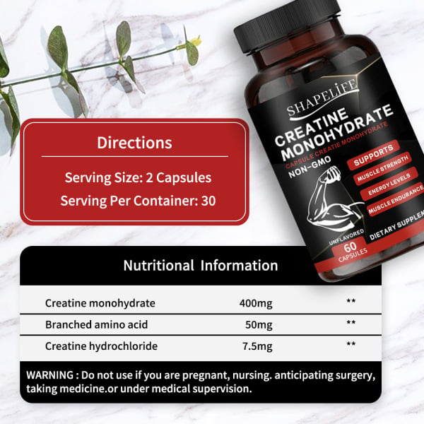 Creatine monohydrate Capsules non-gmo