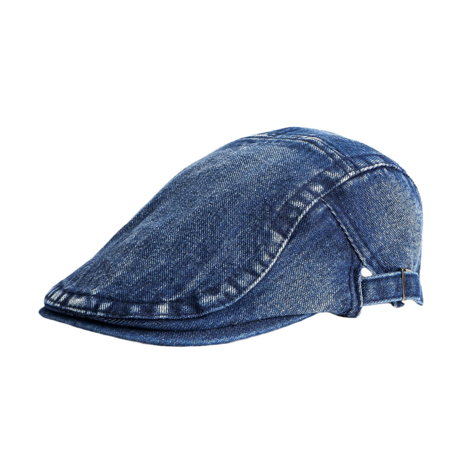 Unmarked denim front hat for women in spring and summer versatile backward wearing duck tongue beret big head hat male painter hat