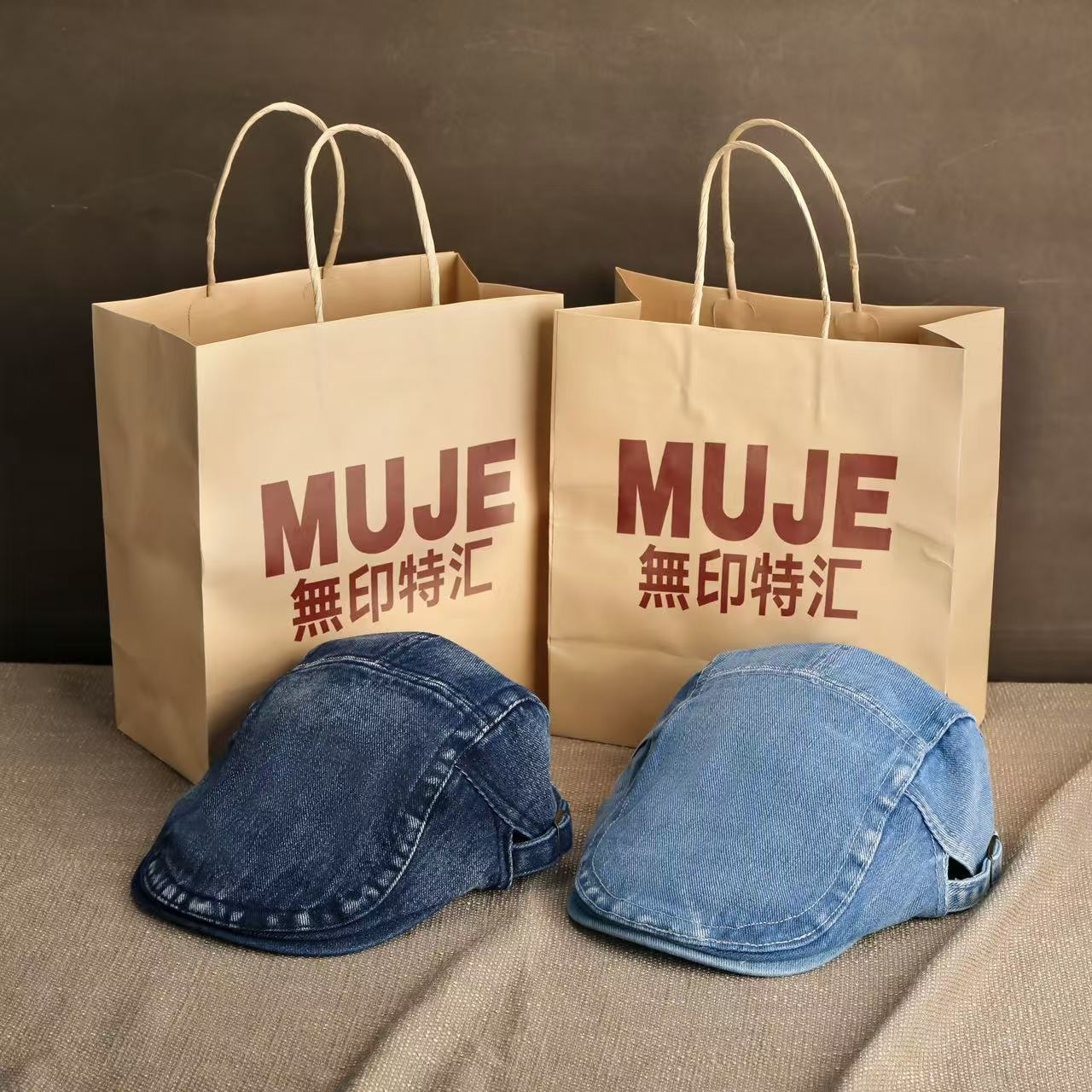 Unmarked denim front hat for women in spring and summer versatile backward wearing duck tongue beret big head hat male painter hat
