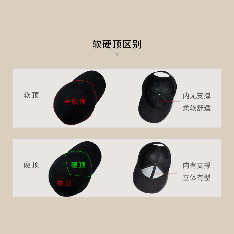 Unmarked plate hat men's black baseball cap men's Japanese men's hat big head circumference men's baseball cap women's face small