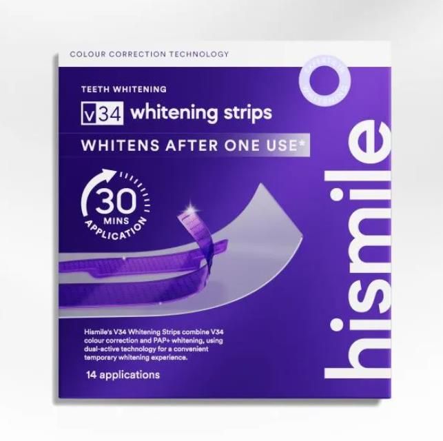 Hismile V34 Teeth Whitening Strips Purple Tooth Whitening Tooth Stain Treatment Combining Whitening and Colour Correction