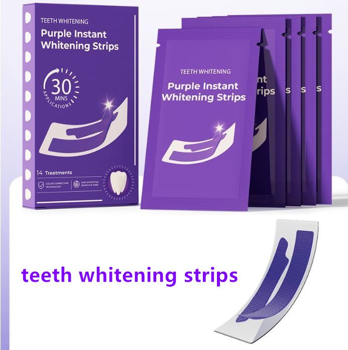 Hismile V34 Teeth Whitening Strips Purple Tooth Whitening Tooth Stain Treatment Combining Whitening and Colour Correction