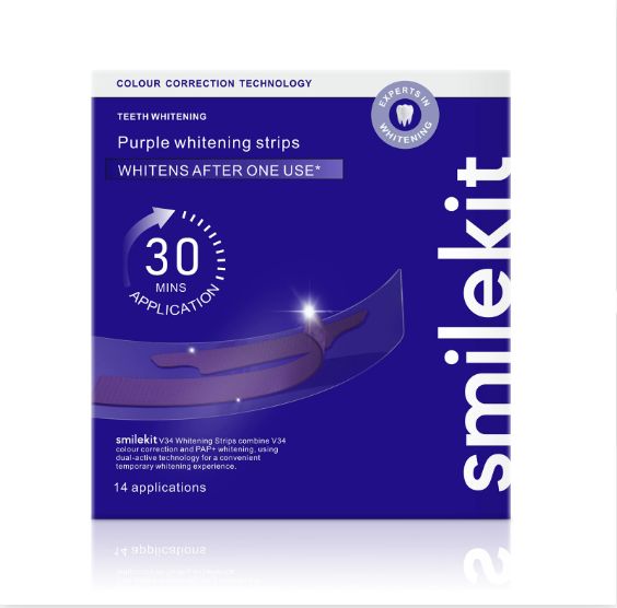 Hismile V34 Teeth Whitening Strips Purple Tooth Whitening Tooth Stain Treatment Combining Whitening and Colour Correction