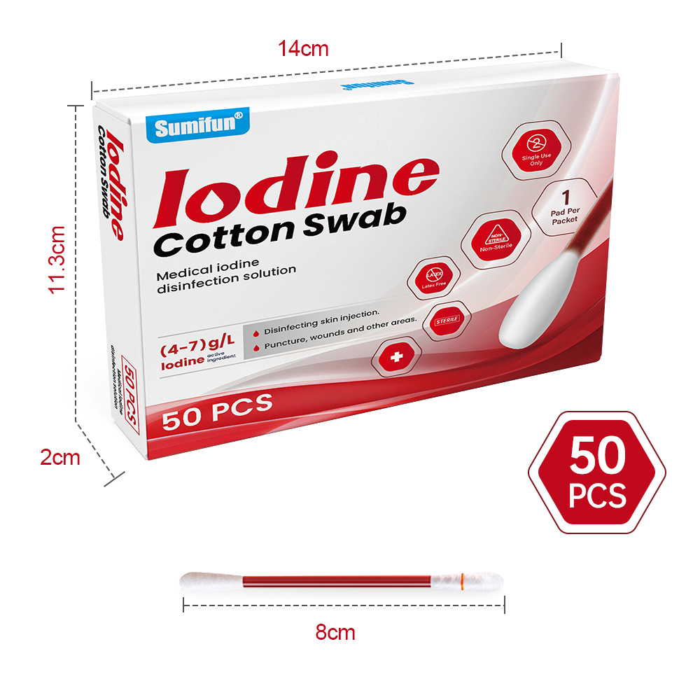 sumifun iodophor cotton swabs alcohol swabs household disinfectant skin cleaning wound treatment travel size
