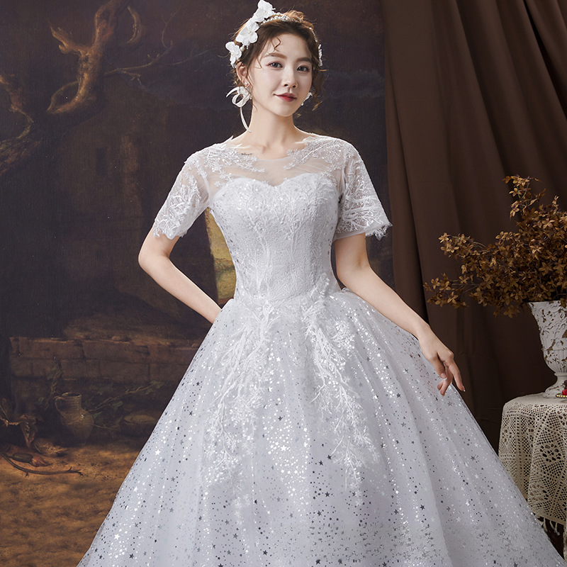 Waisted fishtail wedding dress, small tail wedding dress, fishtail wedding dress, simple slimming plus size wedding dress