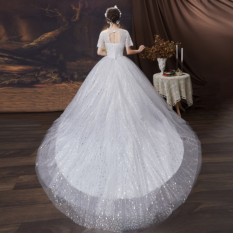 Waisted fishtail wedding dress, small tail wedding dress, fishtail wedding dress, simple slimming plus size wedding dress