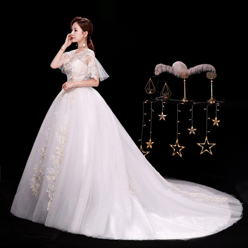 Wedding Dress 2025 New Bride Wedding Dress One Shoulder Wedding Dress Trailing Slim Slim Forest Princess Fantasy