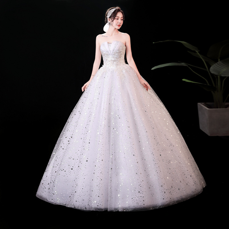 Wedding Dress 2025 New Bride Wedding Dress One Shoulder Wedding Dress Trailing Slim Slim Forest Princess Fantasy