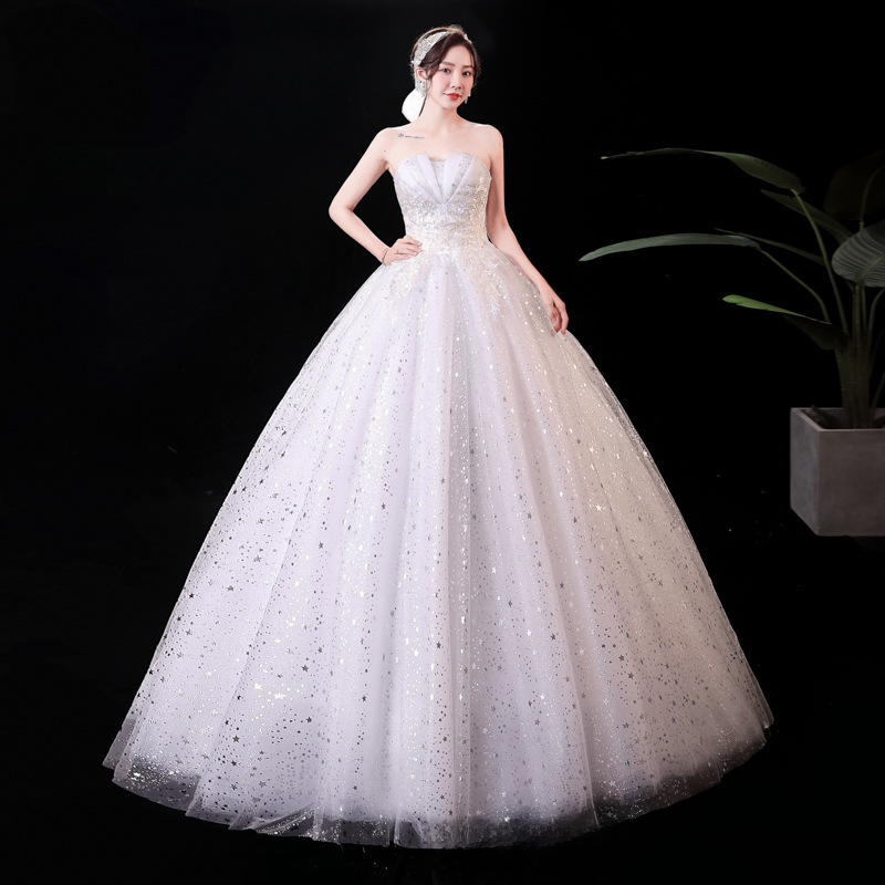 Wedding Dress 2025 New Bride Wedding Dress One Shoulder Wedding Dress Trailing Slim Slim Forest Princess Fantasy