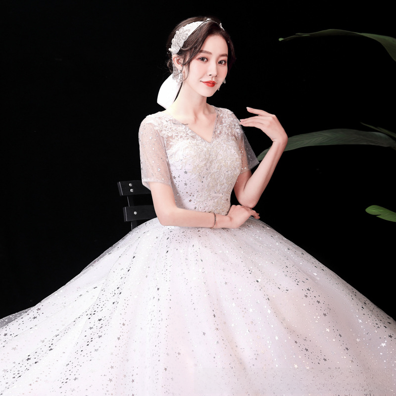 Wedding Dress 2025 New Bride Wedding Dress One Shoulder Wedding Dress Trailing Slim Slim Forest Princess Fantasy