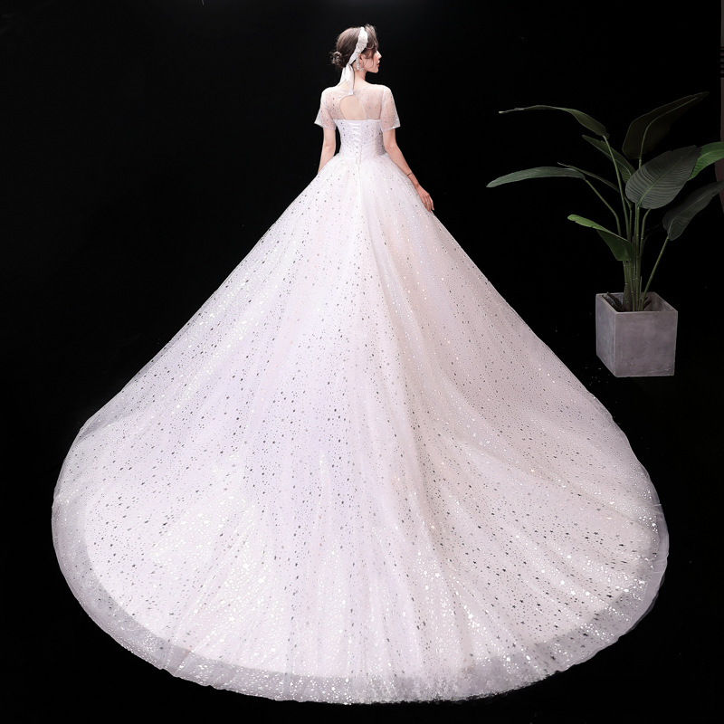 Wedding Dress 2025 New Bride Wedding Dress One Shoulder Wedding Dress Trailing Slim Slim Forest Princess Fantasy