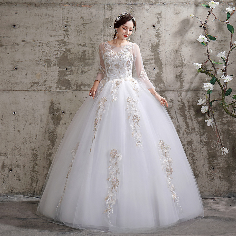 Wedding dress bride wedding wedding dress white slimming plus size all the way