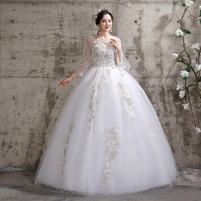 Wedding dress bride wedding wedding dress white slimming plus size all the way