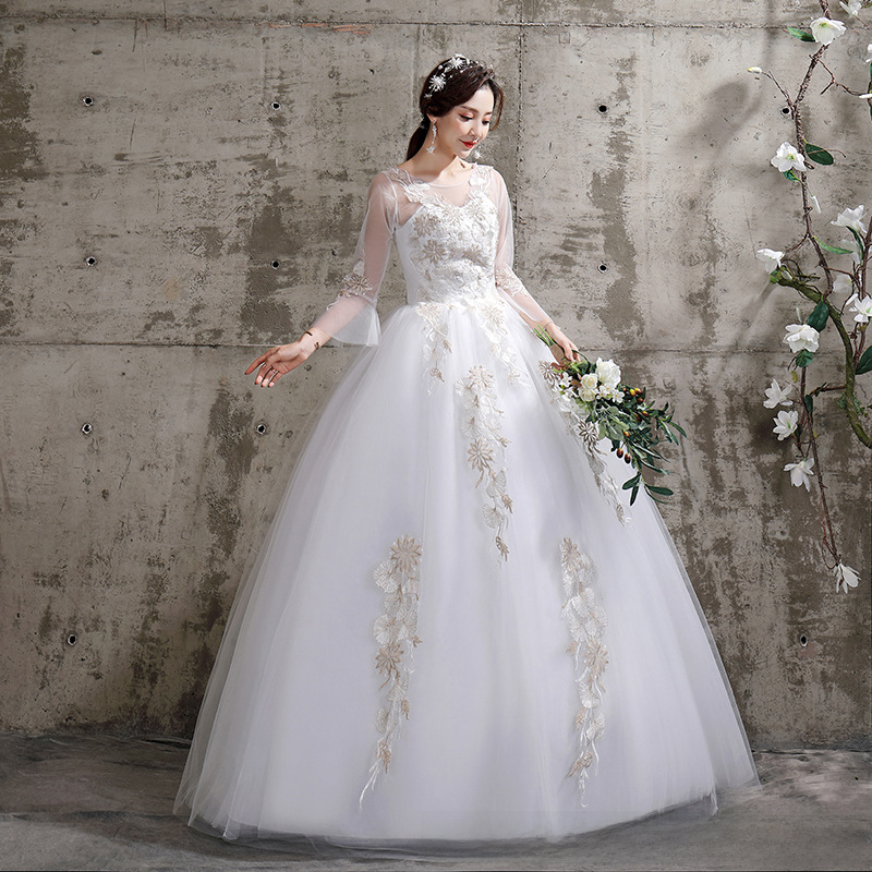 Wedding dress bride wedding wedding dress white slimming plus size all the way