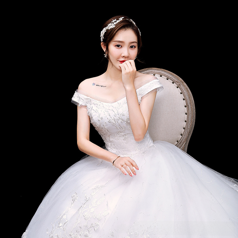 Wedding dress bride wedding wedding dress white slimming plus size all the way