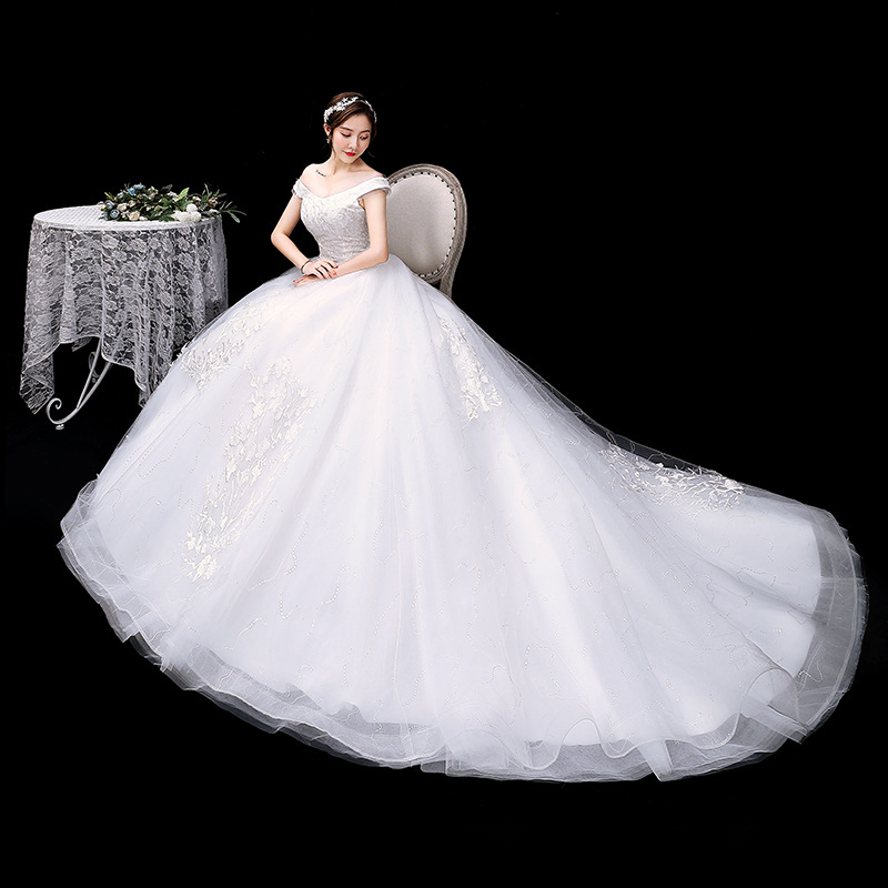 Wedding dress bride wedding wedding dress white slimming plus size all the way