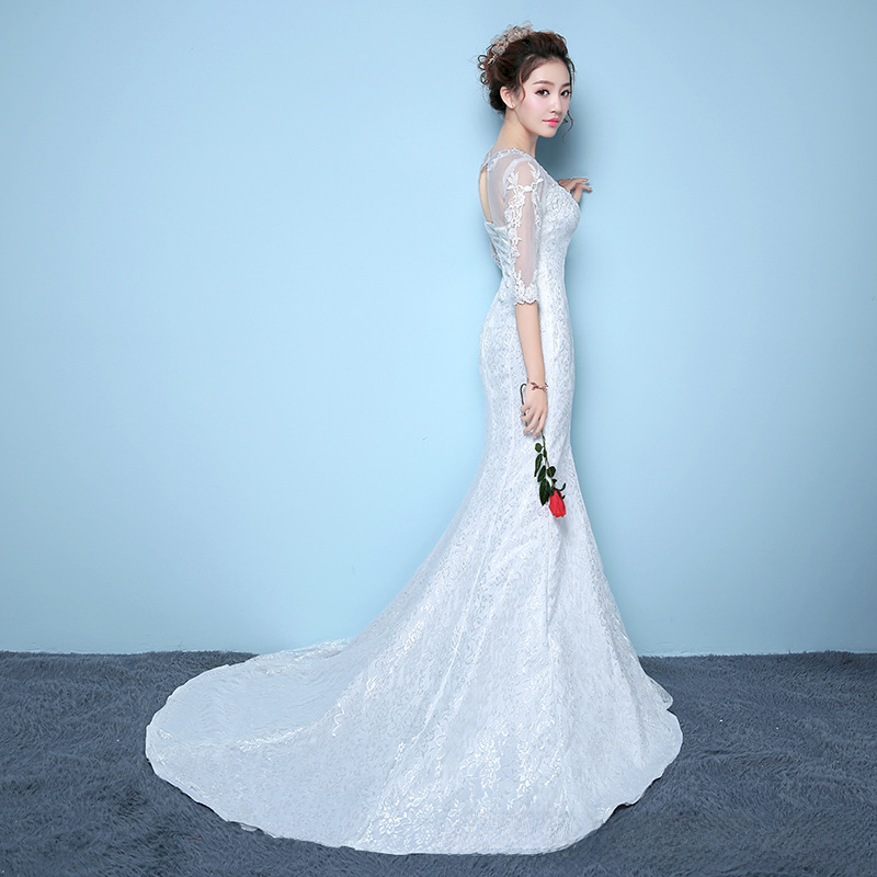 Wedding dress bride wedding wedding dress white slimming plus size all the way