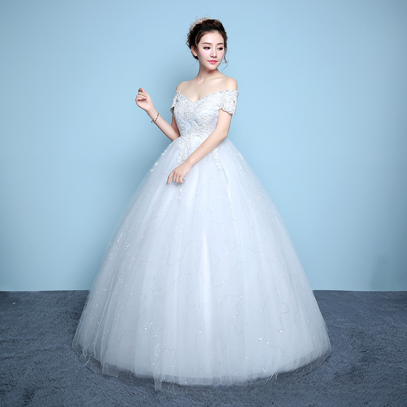 Wedding dress bride wedding wedding dress white slimming plus size all the way