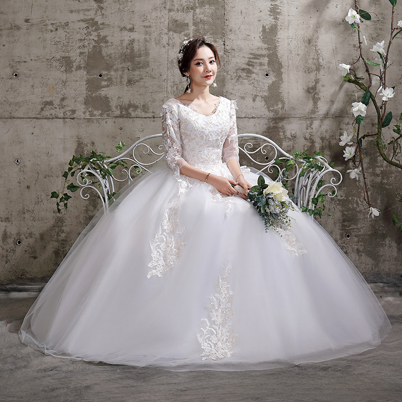 Wedding dress bride 2025 new style wedding wedding slimming large size slimming white
