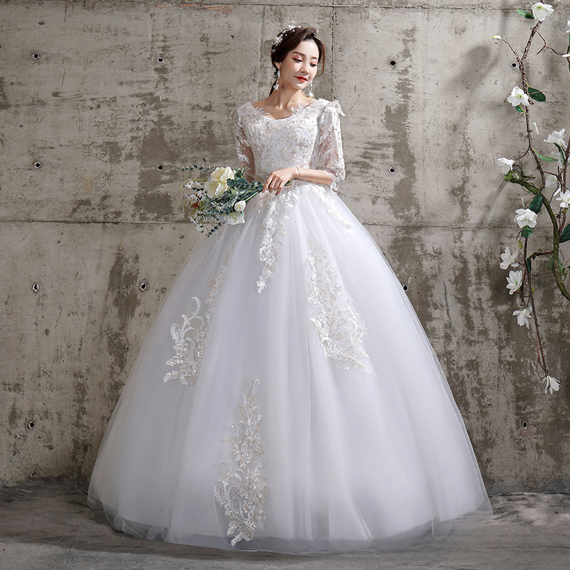 Wedding dress bride 2025 new style wedding wedding slimming large size slimming white