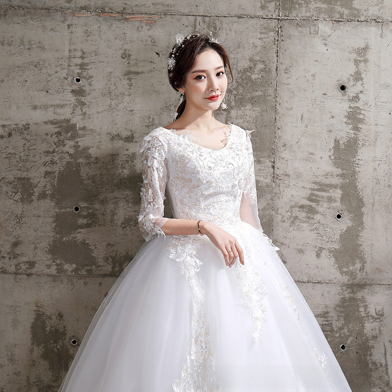 Wedding dress bride 2025 new style wedding wedding slimming large size slimming white