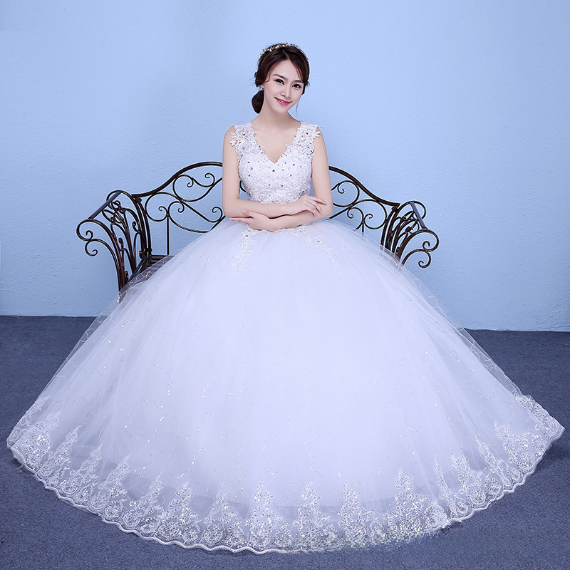 One shoulder wedding dress, bride's floor-length wedding dress, plus size Korean style maternity wedding dress
