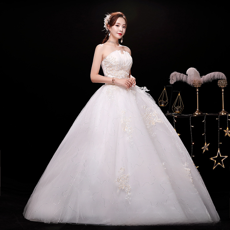 Wedding Dress 2025 New White Trailing Wedding Dress Bridal One Shoulder Slim and Slim