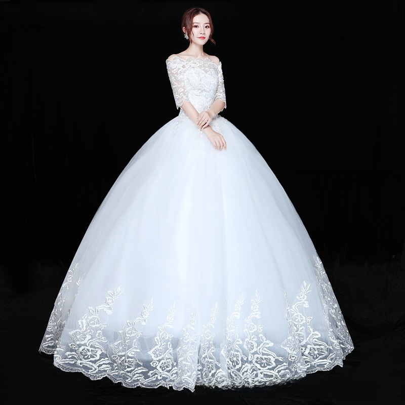 Lace Wedding Dress Lace Wedding Dress One Shoulder Wedding Dress Sleeves Slim Wedding Dress Simple Slimming Plus Size Wedding Dress