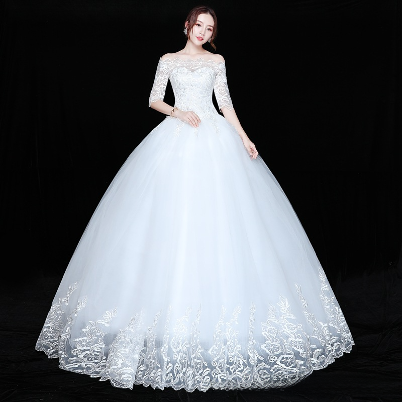 Lace Wedding Dress Lace Wedding Dress One Shoulder Wedding Dress Sleeves Slim Wedding Dress Simple Slimming Plus Size Wedding Dress