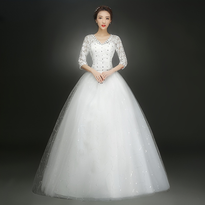 Lace Wedding Dress Lace Wedding Dress One Shoulder Wedding Dress Sleeves Slim Wedding Dress Simple Slimming Plus Size Wedding Dress